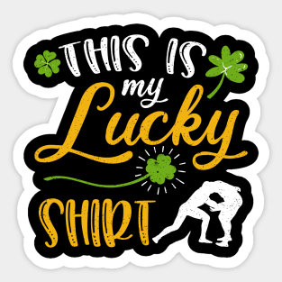 Wrestling This is My Lucky Shirt St Patrick's Day Sticker